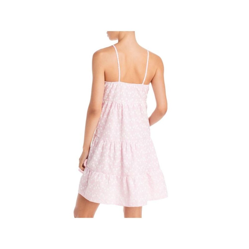 AVA & ESME Womens Pink Skirt Spaghetti Strap Short Fit + Flare Dress L - Picture 2 of 4